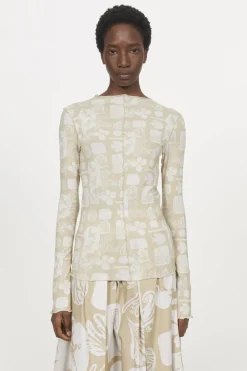 Rodebjer Columbina Sketchbook Jersey Top Clearance