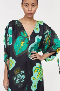 Rodebjer Dakota Leaf Hammered Dress New